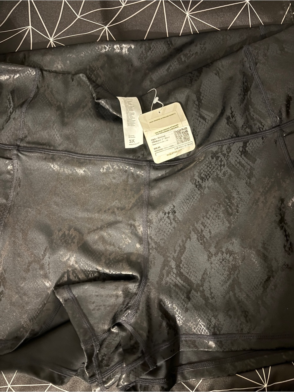 Fabletics Snake-Print Black Active Shorts